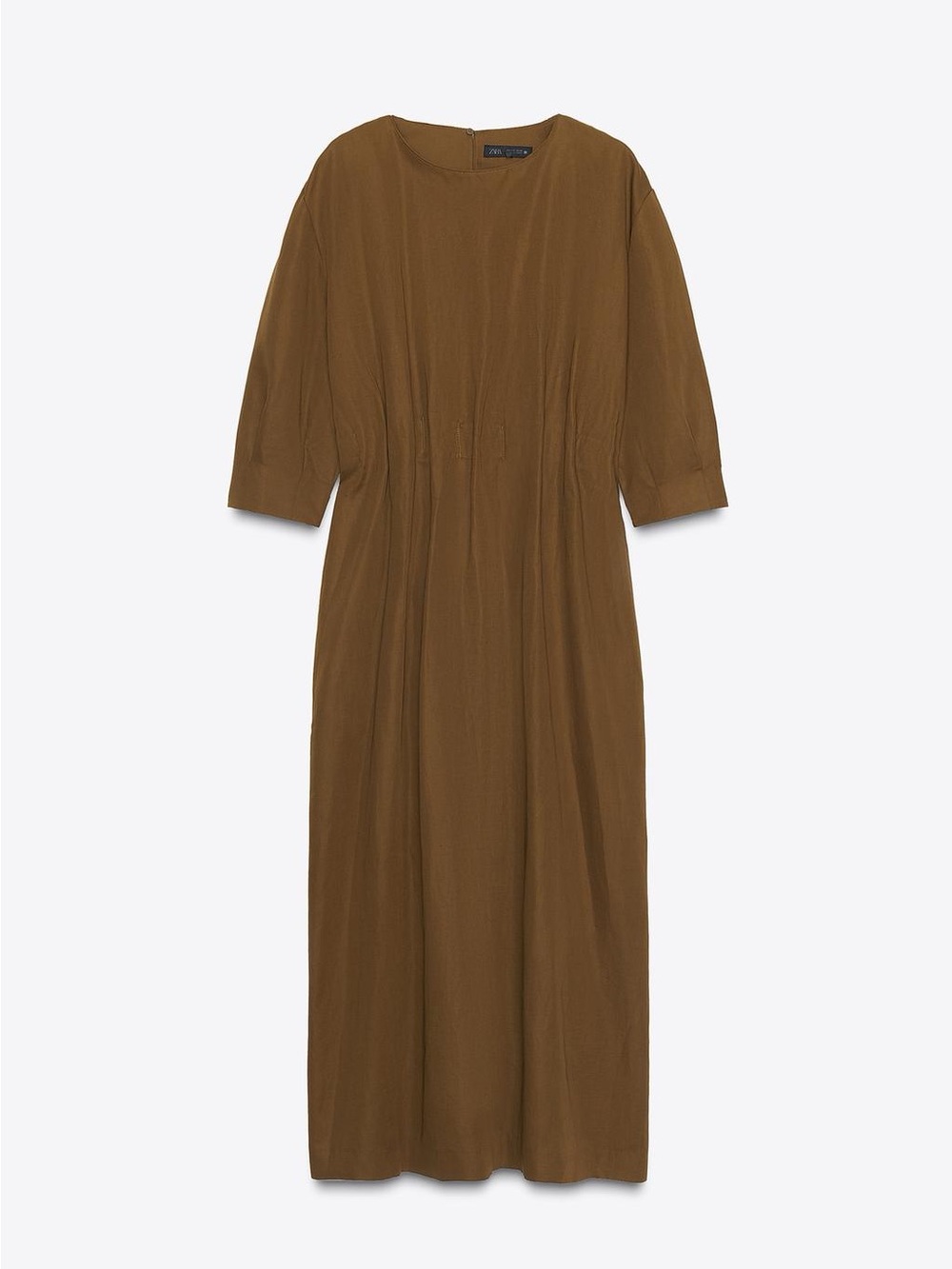 Zara Tan-Brown Midi Dress - Picture 5 of 13